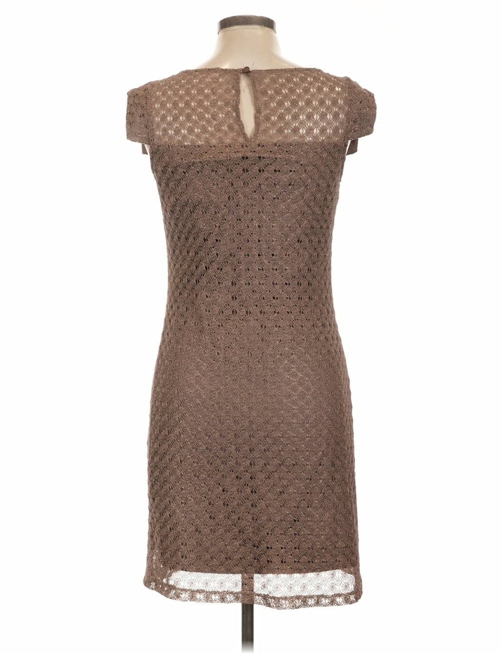 Jax Women's Brown Crochet Shift Dress - Picture 2 of 11